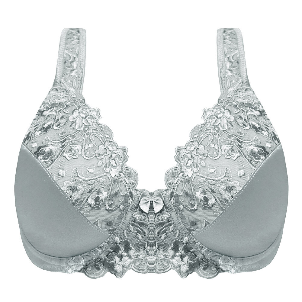 32-54C-J Plus Size Bra Full Coverage Underwire Wide Strap Soft Cup Support Panel