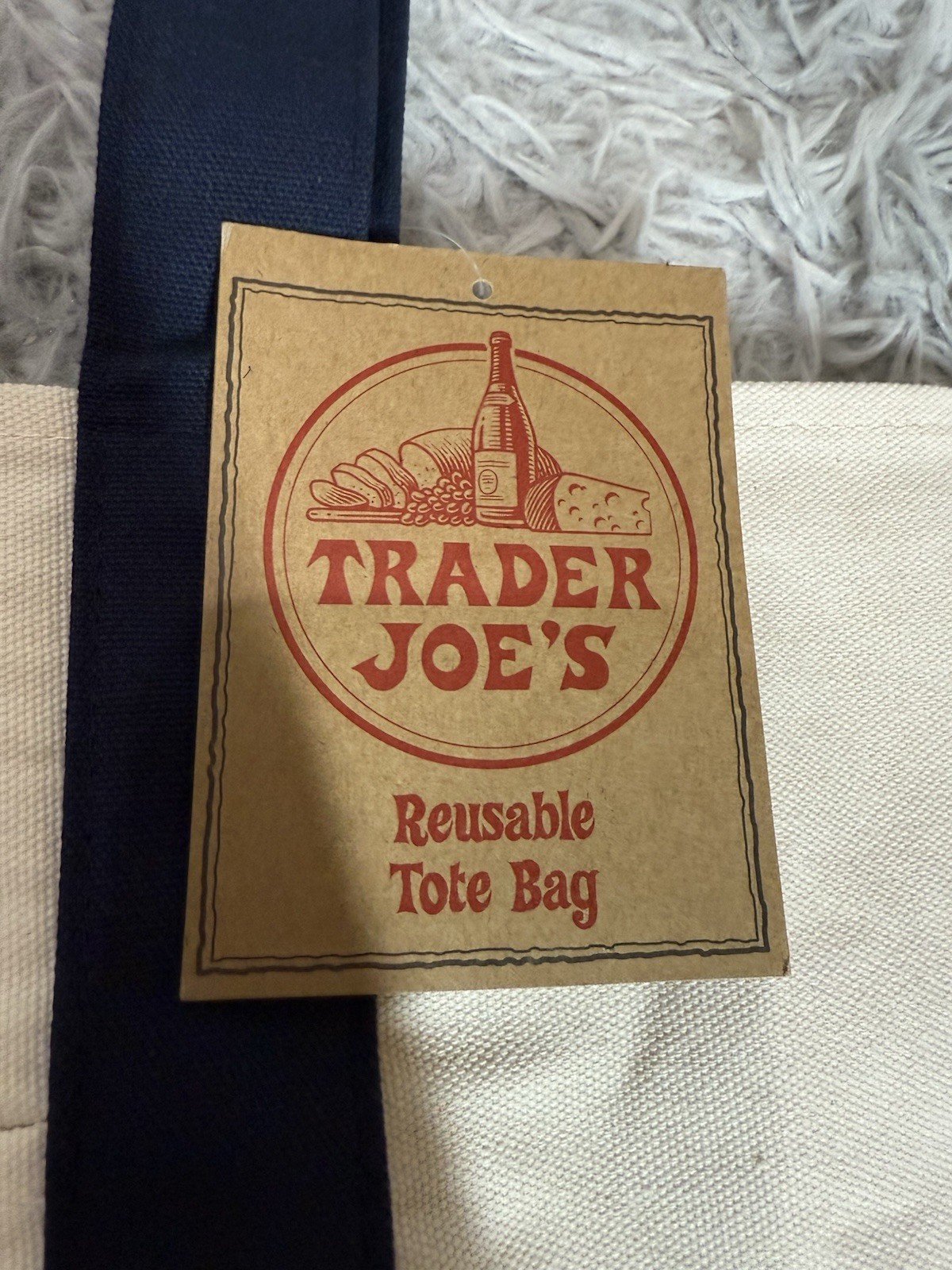 Trader Joe’s Canvas Tote Shopping Bag – LARGE NAVY BLUE – NEW with TAGS