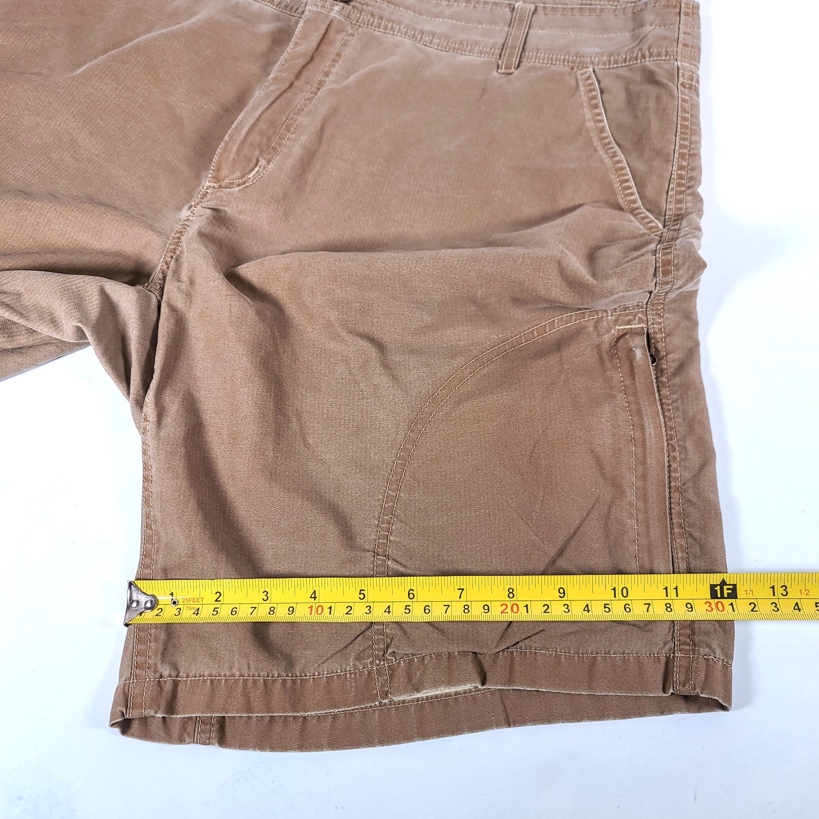Kuhl Revolvr Cargo Shorts Men’s 36 Brown Nylon Cotton Quick Dry Zipper-Pockets