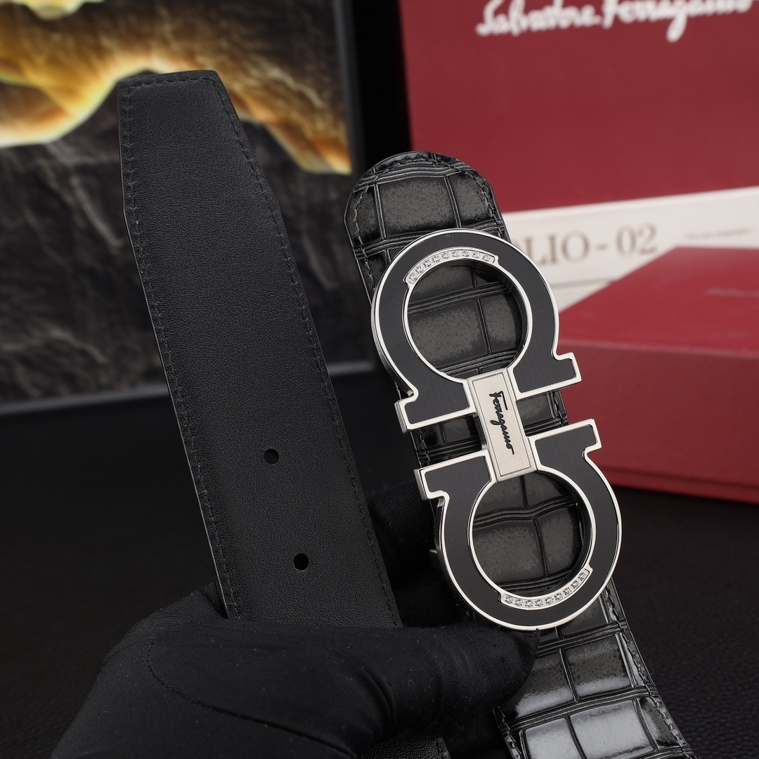 Made in Italy Handcrafted Ferragamo Belt Gift for Husband Width:3.8cm/1.5in