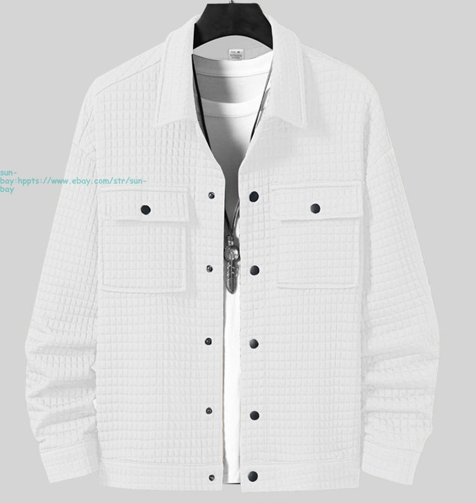 Men’s Button Down Jacket Causal Long Sleeve LightWeight Coats with Flap Pockets