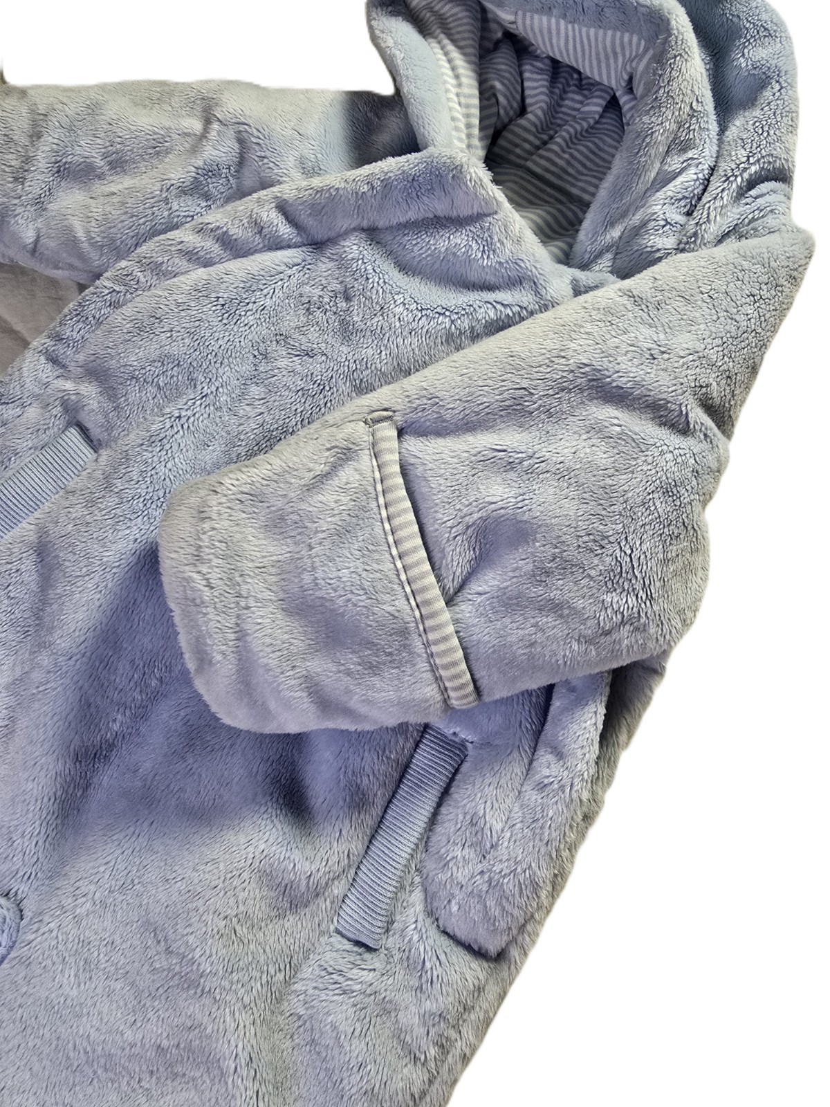 Blue Fleece Snowsuit Padded Pramsuit Baby Boys Snow Suit 0-3 Months