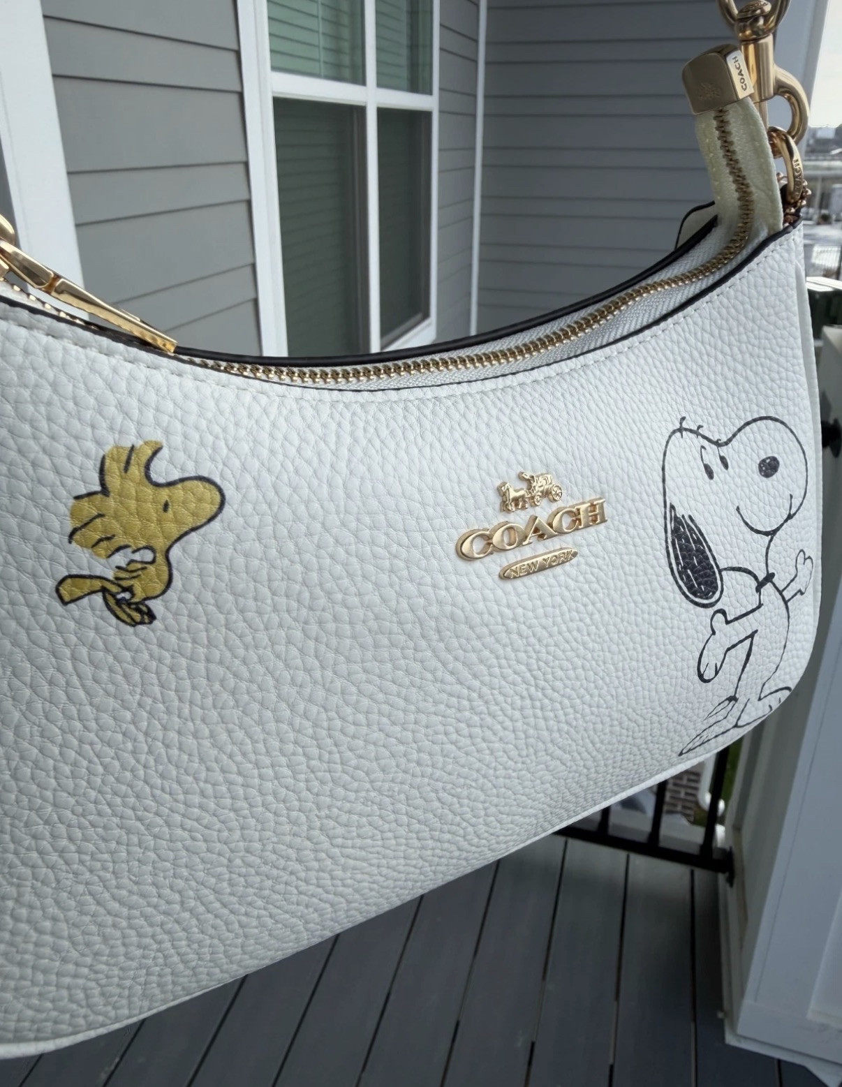 COACH x PEANUTS Snoopy Teri Shoulder Bag Chalk Multi CBJ76 Leather NEW NWT