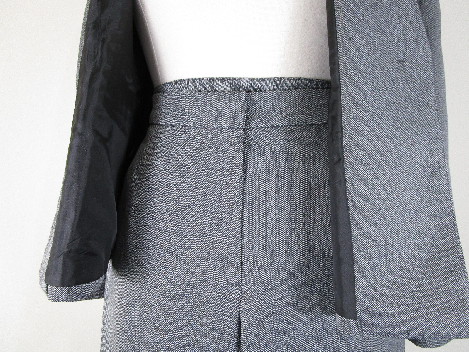 Kasper Womens Plus Size Solid Gray Pant Suit Size 14 Formal Business Career