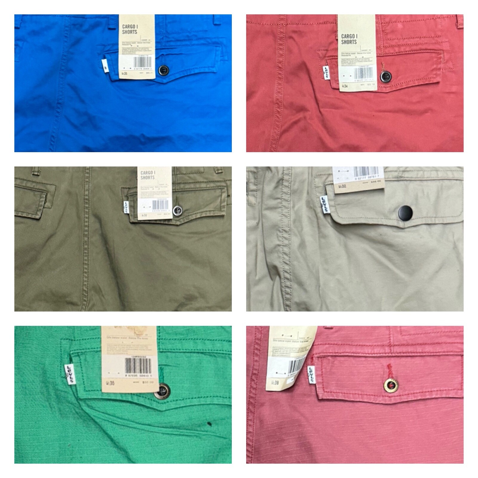 Levis Cargo Shorts Cotton Cargo Shorts Original Relaxed Fit Many Colors