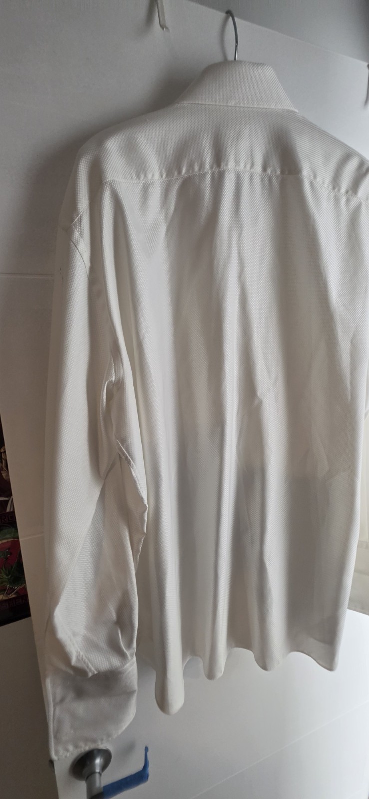 Brioni Men’s White Textured Dress Shirt Size 17 Made in Italy Luxury Cotton