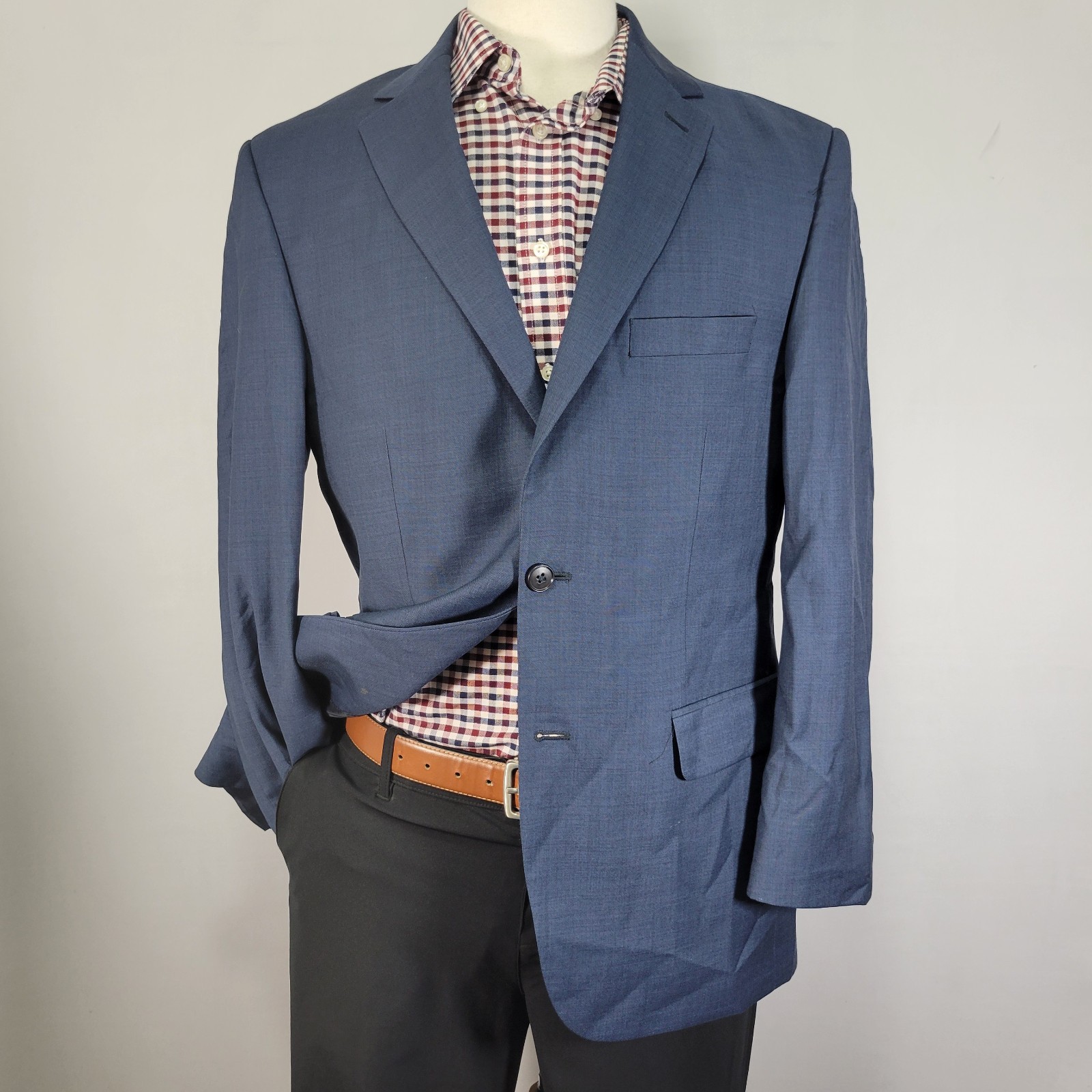 JOS A BANK Men’s Sport Coat Blazer Two Button Navy SRKSKIN Wool 41R Tailored