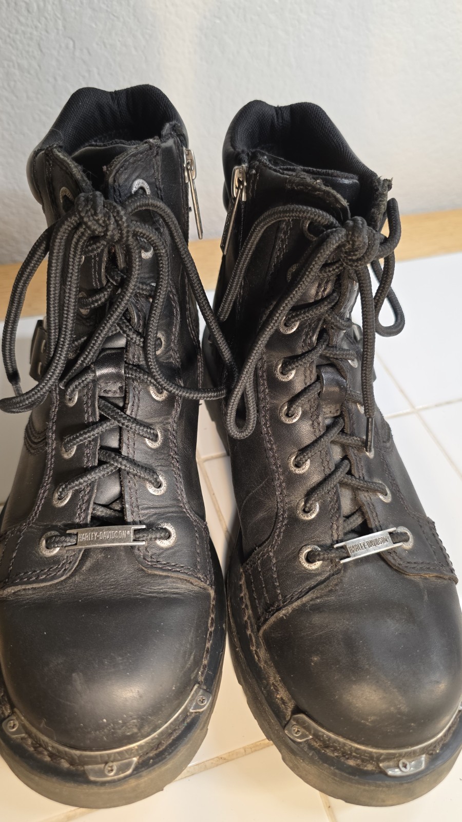 Harley Davidson Maddy Black Combat Boots Womens 8.5