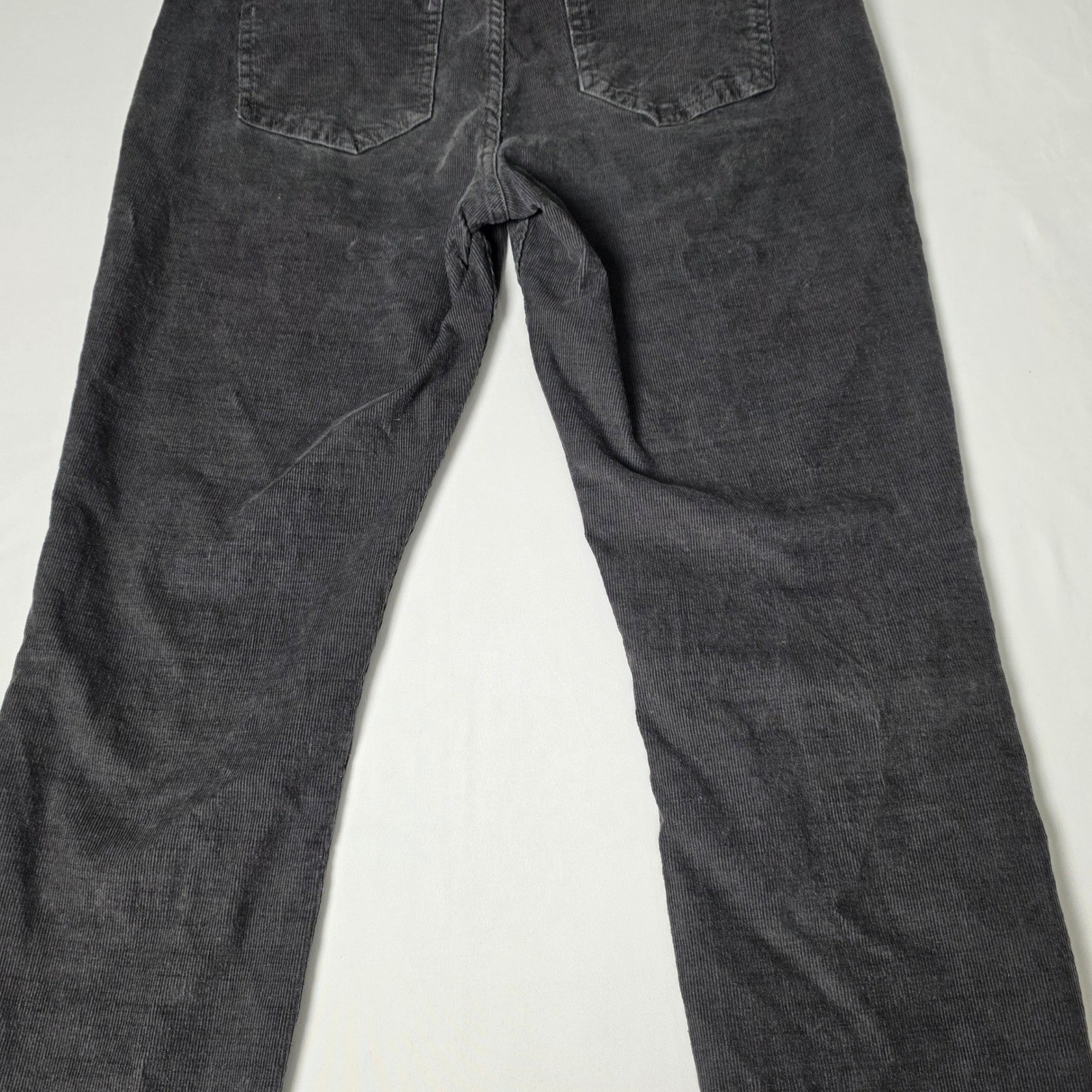 Toad&Co Corduroy Pants Womens 8 Charcoal Grey Organic Cotton Hemp Straight Leg