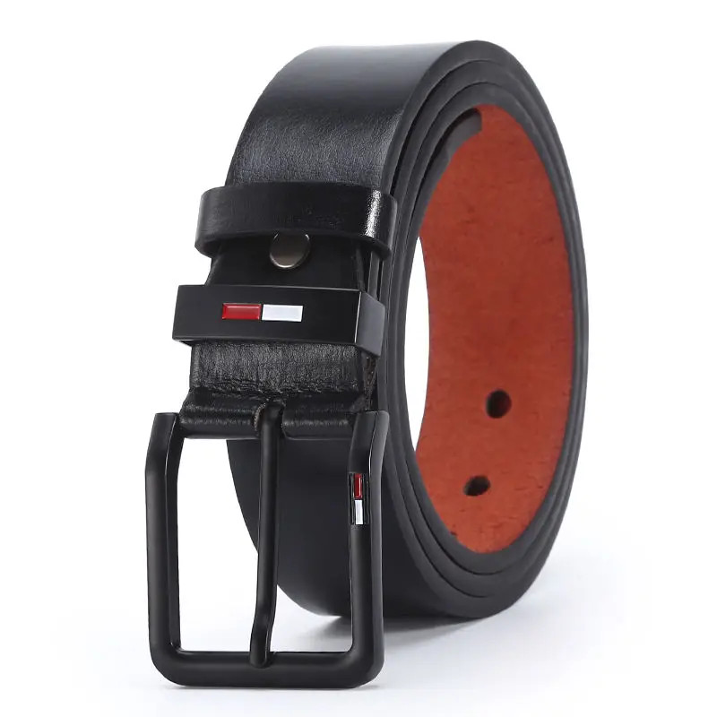 Men’s 120cm x 3.8cm PU Leather Belt Alloy Square Pin Buckle Business Casual