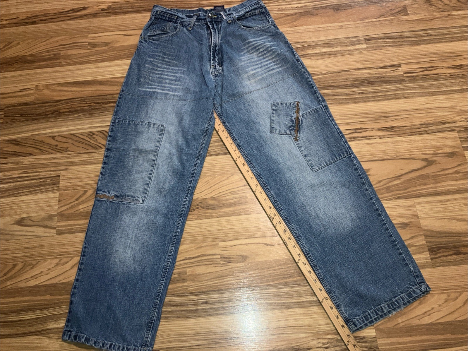 Vintage Y2K Roca Wear Baggy Skater Blue Jeans 34×31 Jay Z Hip-hop
