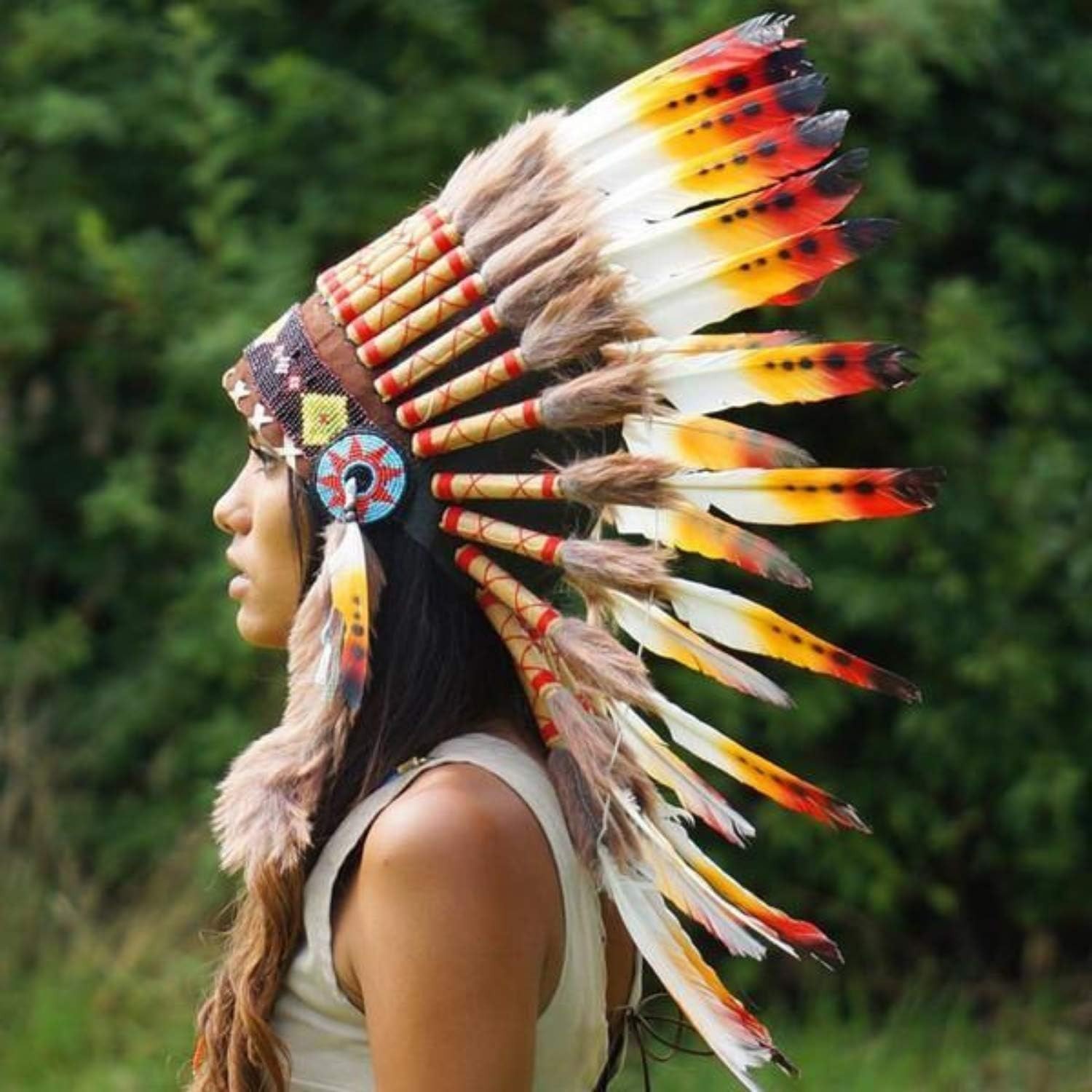 Adjustable Feather Headdress| Handcrafted Festival Accessory | Choose Your Color