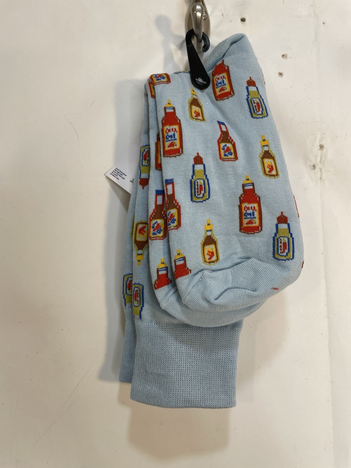 Old Navy Mens One Size Blue Multicolor Hot Sauce Printed Novelty Statement Socks