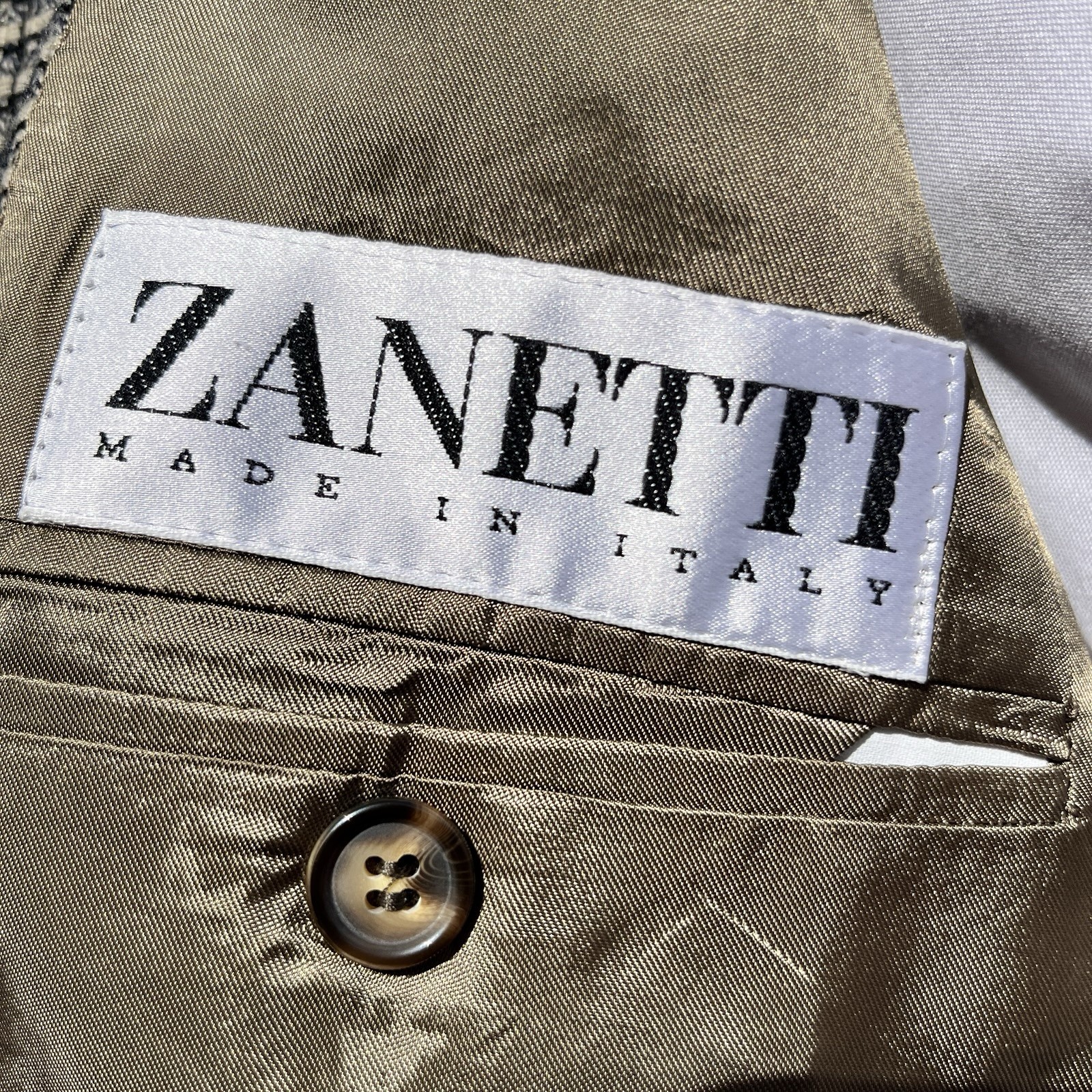 Zanetti Wool Men’s (44) hounds tooth made in Italy formal business suit blazer