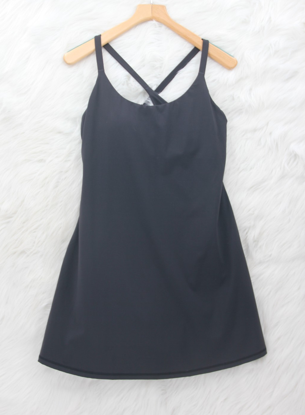Halara SoftlyZero™ Plush Backless Active Dress Easy Peezy Edition M Black Tennis