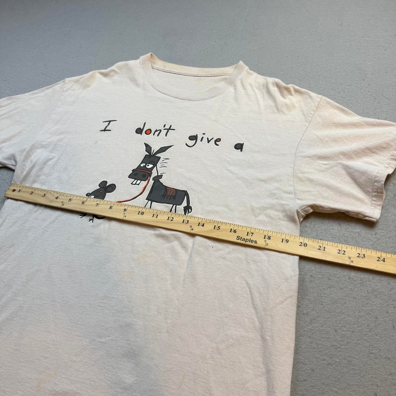 Funny I Don’t Give A Donkey Mouse Graphic T-Shirt Cream Short Sleeve