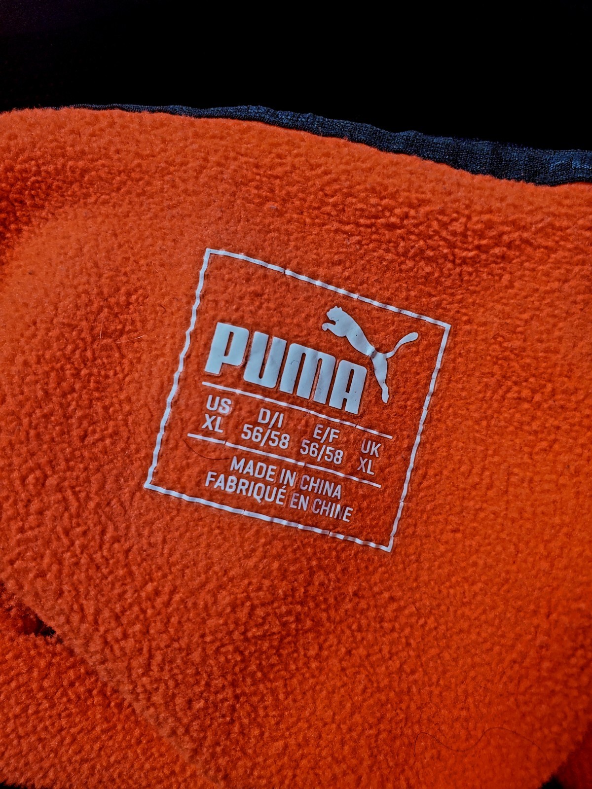 PUMA WarmCELL Orange Graphic Logo Polyester Fleece Pullover Hoodie Men’s XL