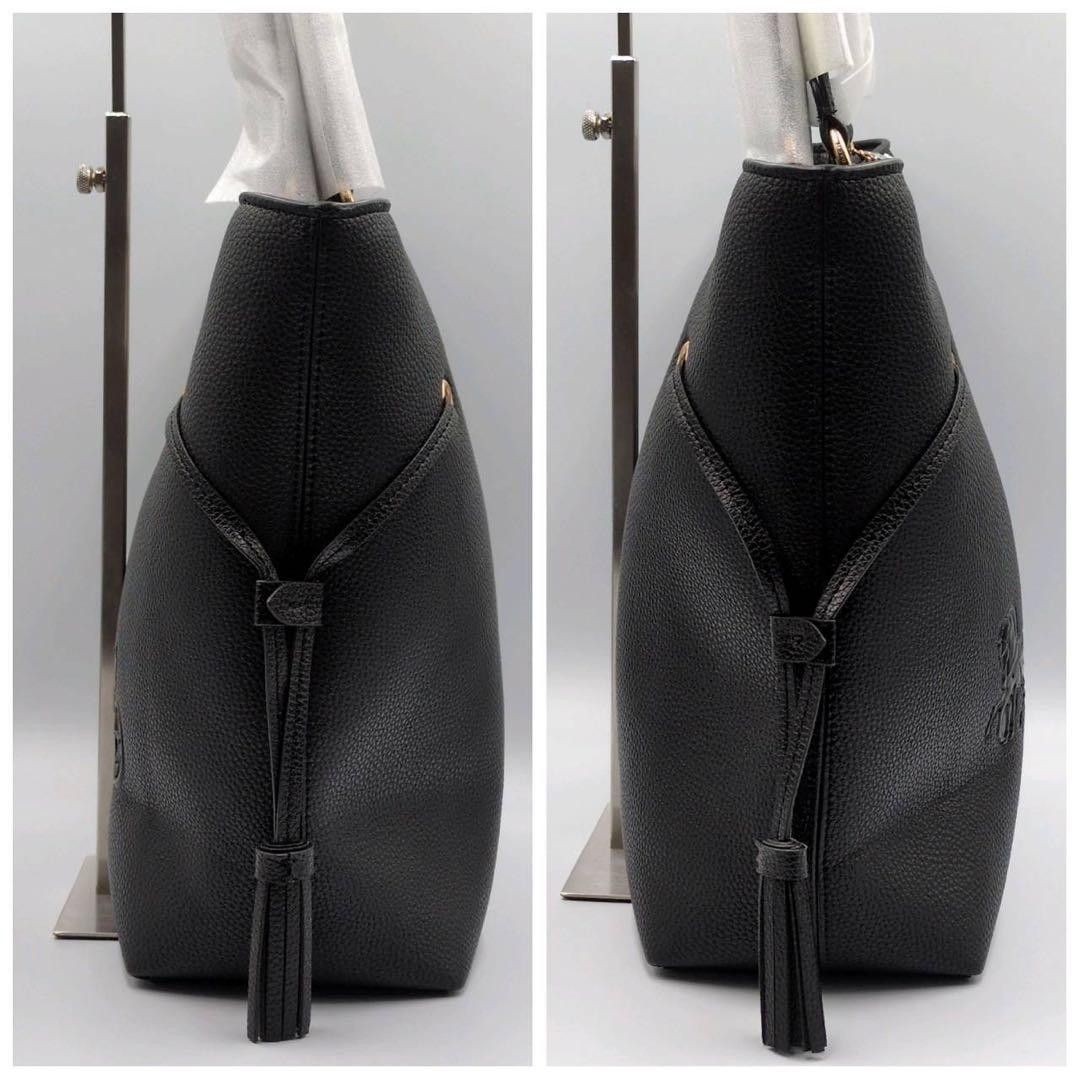 Coach Andy tote bag embossed carriage logo leather black shoulder bag fringe COA