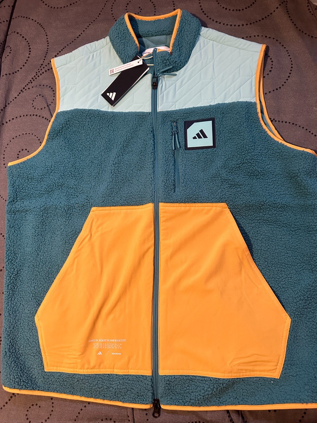 ADIDAS GOLF ADX PADDED SHARPA LOFT VEST FULL ZIP. JACKET SIZE L MEN NWT $150.00