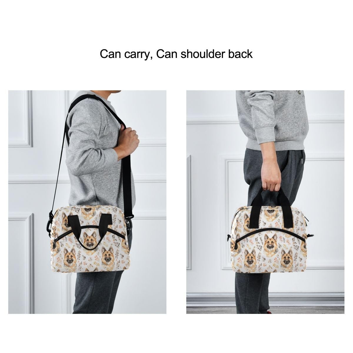 Bolaz Insulated Lunch Bag Cooler 11.4*7.1*9.5in（29*18*24cm）, German Shepherd