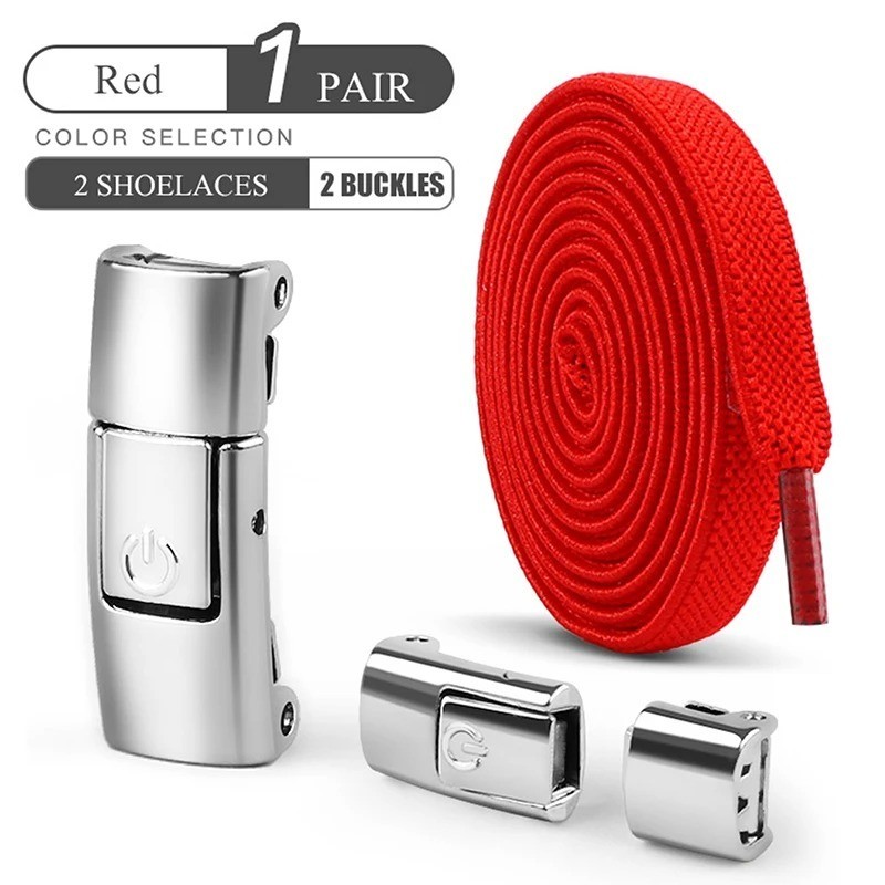 8mm Elastic No Tie Shoelaces Press Lock Flat Laces Kids Adults Sneakers