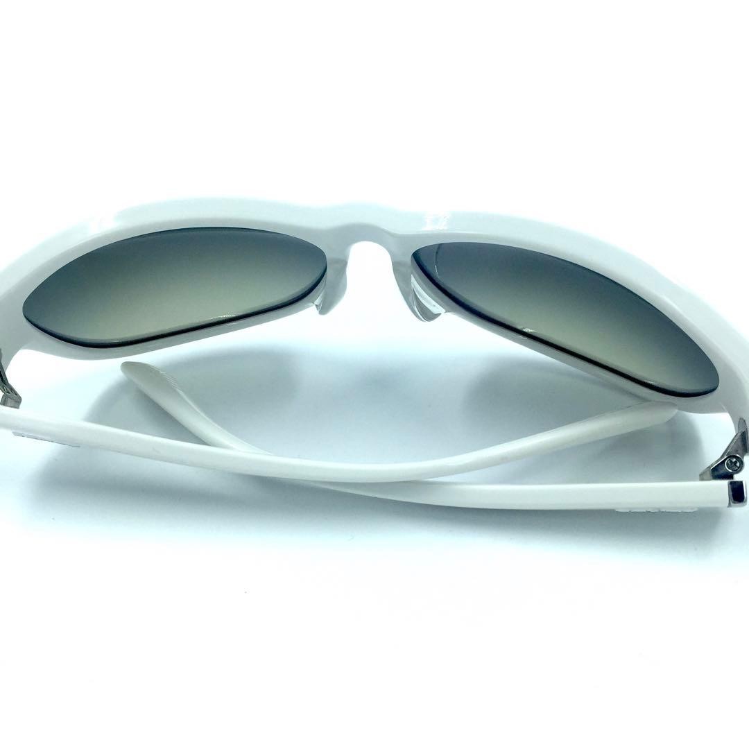 Police SPLC64J White Sunglasses Blue Mirror Lens Unisex Used
