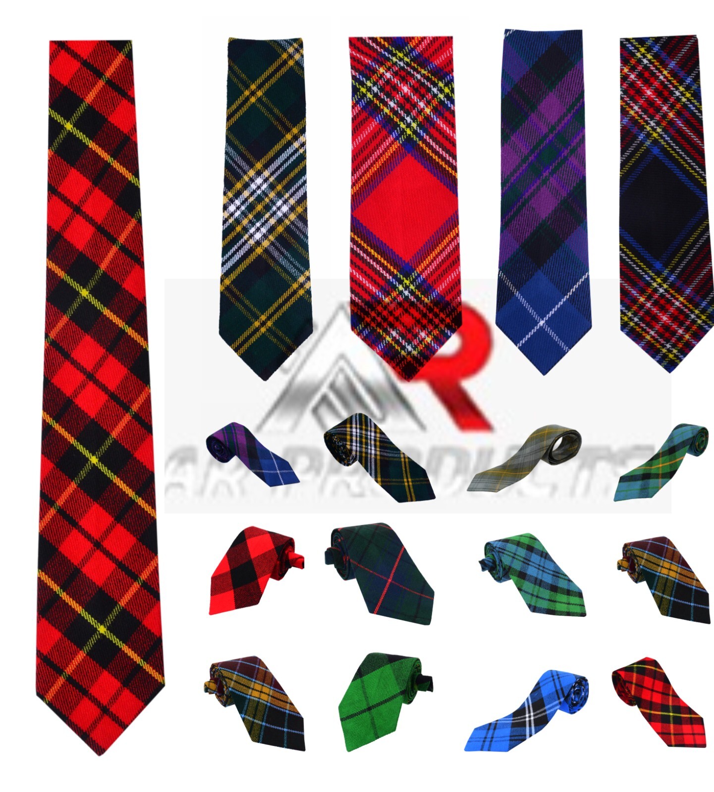 Men’s Scottish Neck Ties For Kilt Various Clan Tartan Acrylic Wool Necktie AAR