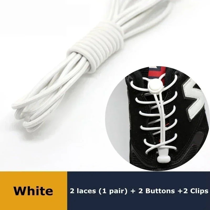 No Tie Elastic Lock Shoe Laces Rope Running Jogging Sneakers Trainer Shoelaces