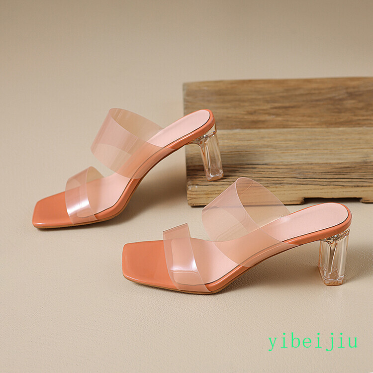 New Women Lady Slippers Crystal High Heel Sandals Mules Slides Causal Shoes 2026
