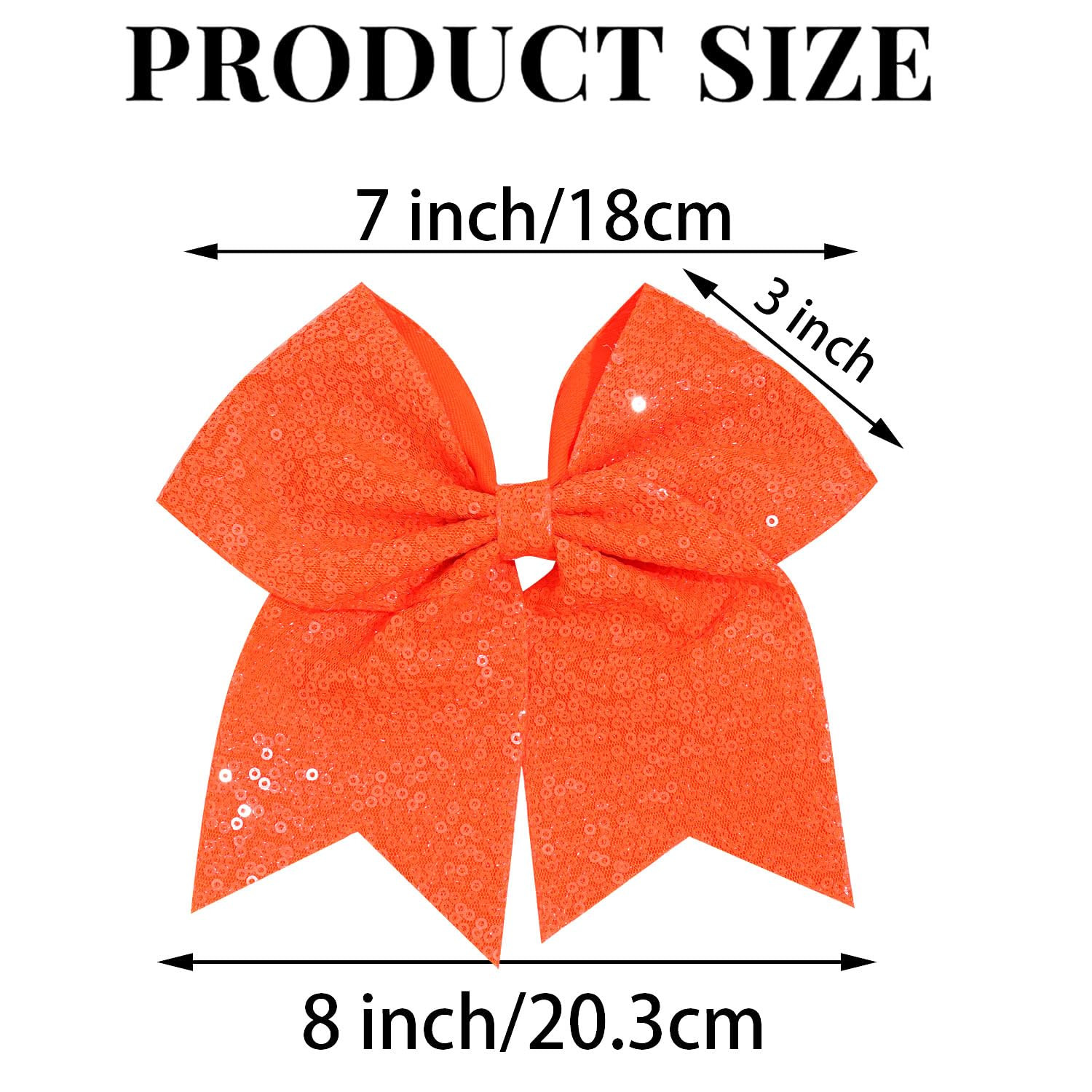 1 Pcs 8″ Large Sequin Cheer Bows Clips, Cheerleading Glitter Hair Bow with Allig