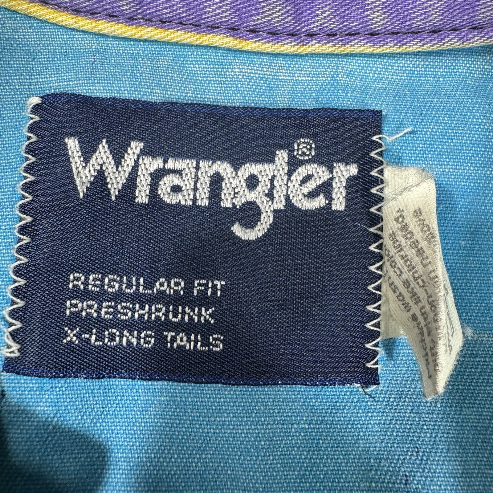 Vintage Wrangler Brushpopper Shirt 16 1/2 X 35 Rainbow Striped Western