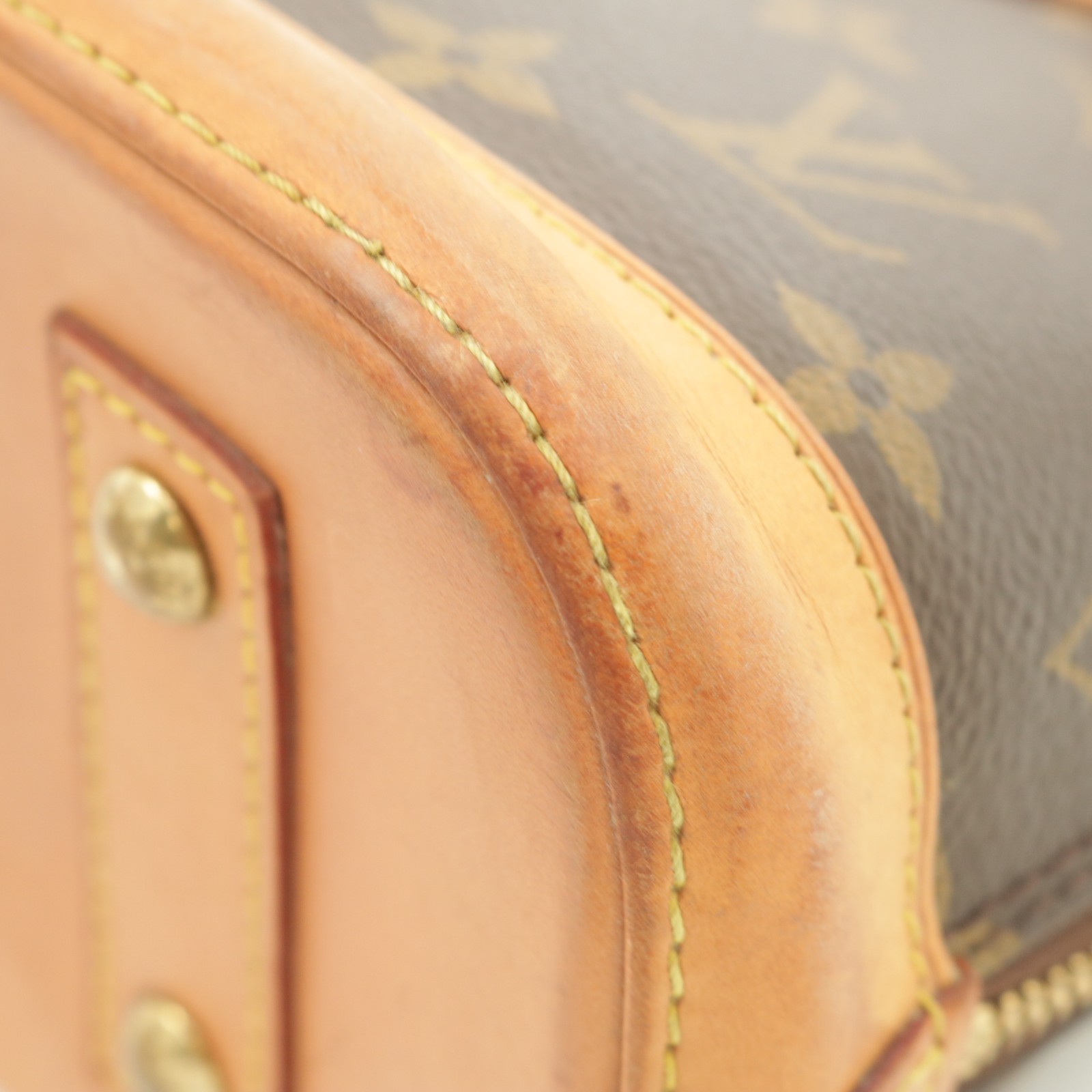 Auth.Louis Vuitton M53152 Alma BB Hand Bag Brown Monogram Canvas Serial: RFID