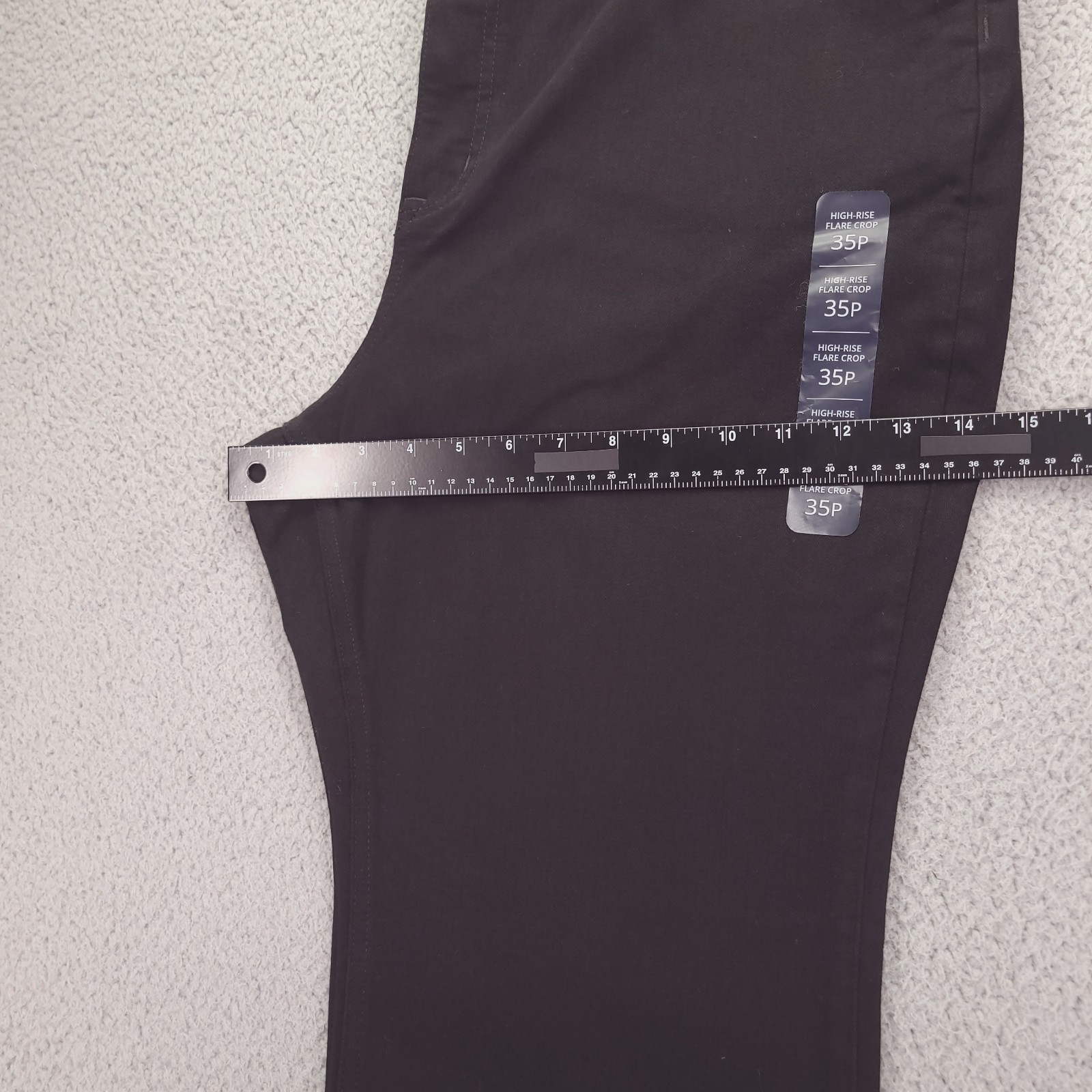 J CREW Factory Jean Womens Size 35P High Rise Flare Crop Black Stretch Denim NEW