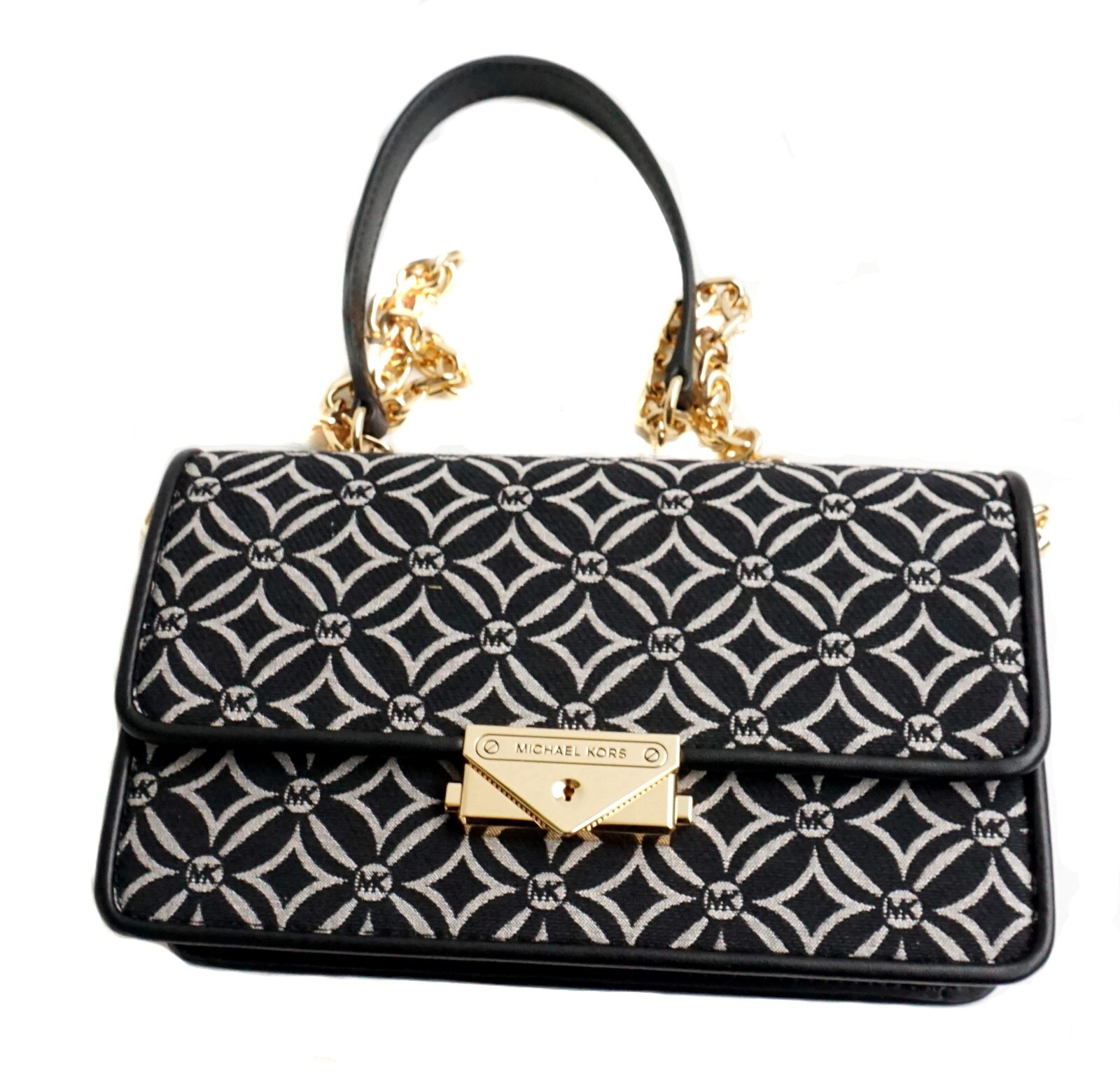 Michael Kors Women’s Bag Crossbody Cece MD Flap Strctrd. Xbody Black New