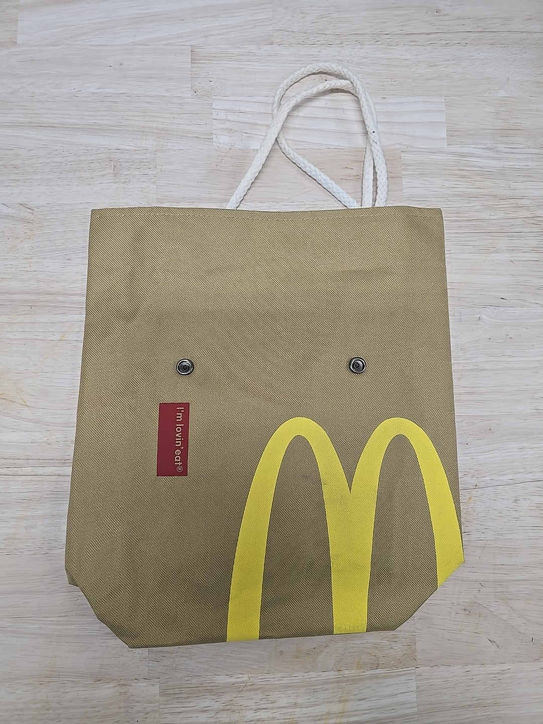New Mc DONALD’S Paper Bag Printed Backpack 15×16 Large New