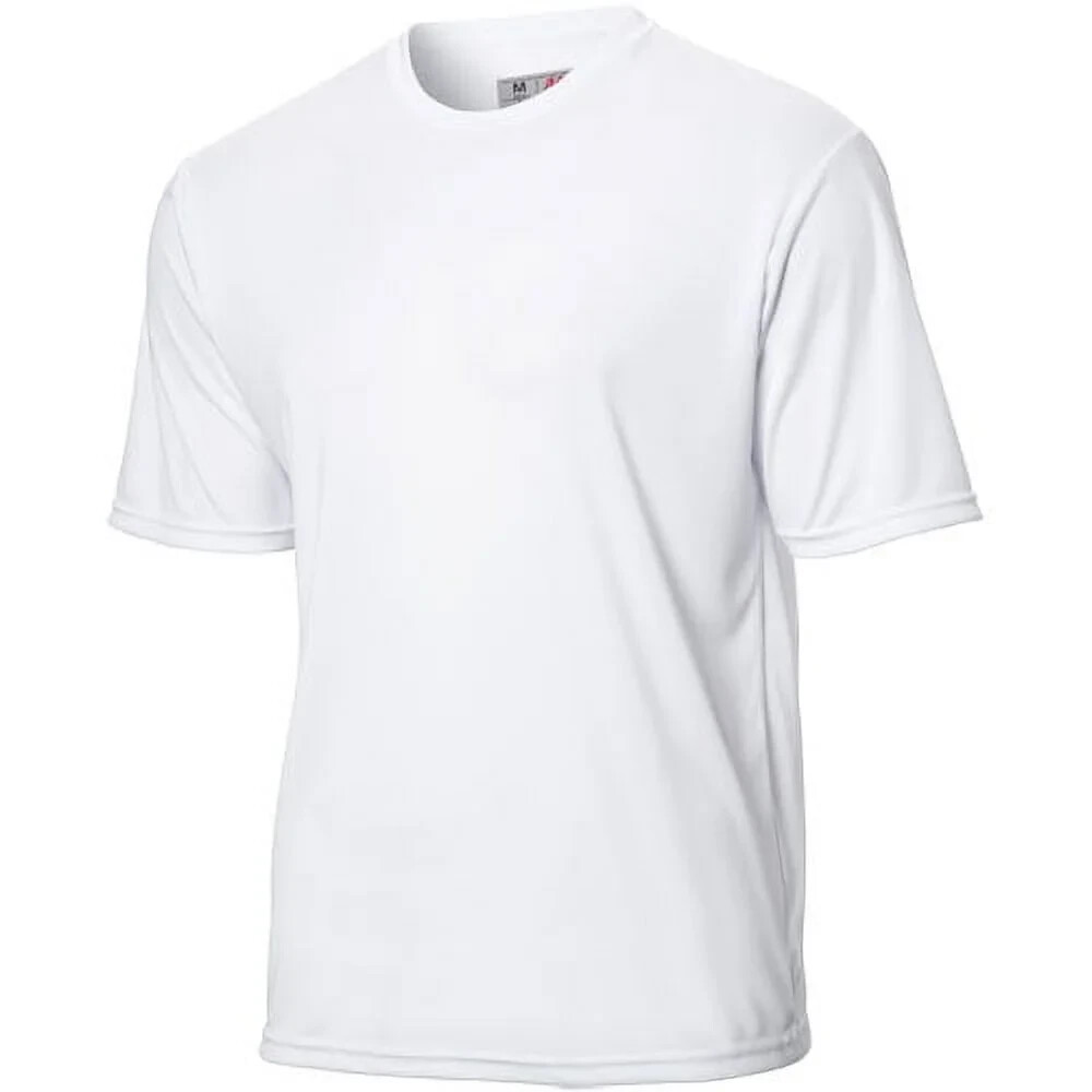 A4 Adult Unisex Cooling Performance N3142 Size M White SS Crew Neck Shirt New