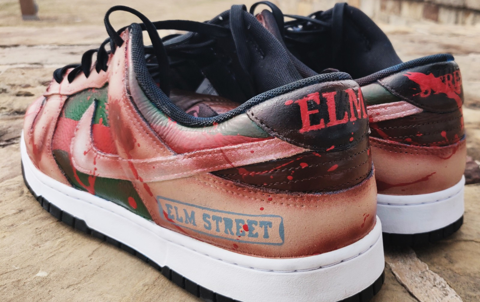 Custom Nike Dunk Lows Freddy Krueger Edition