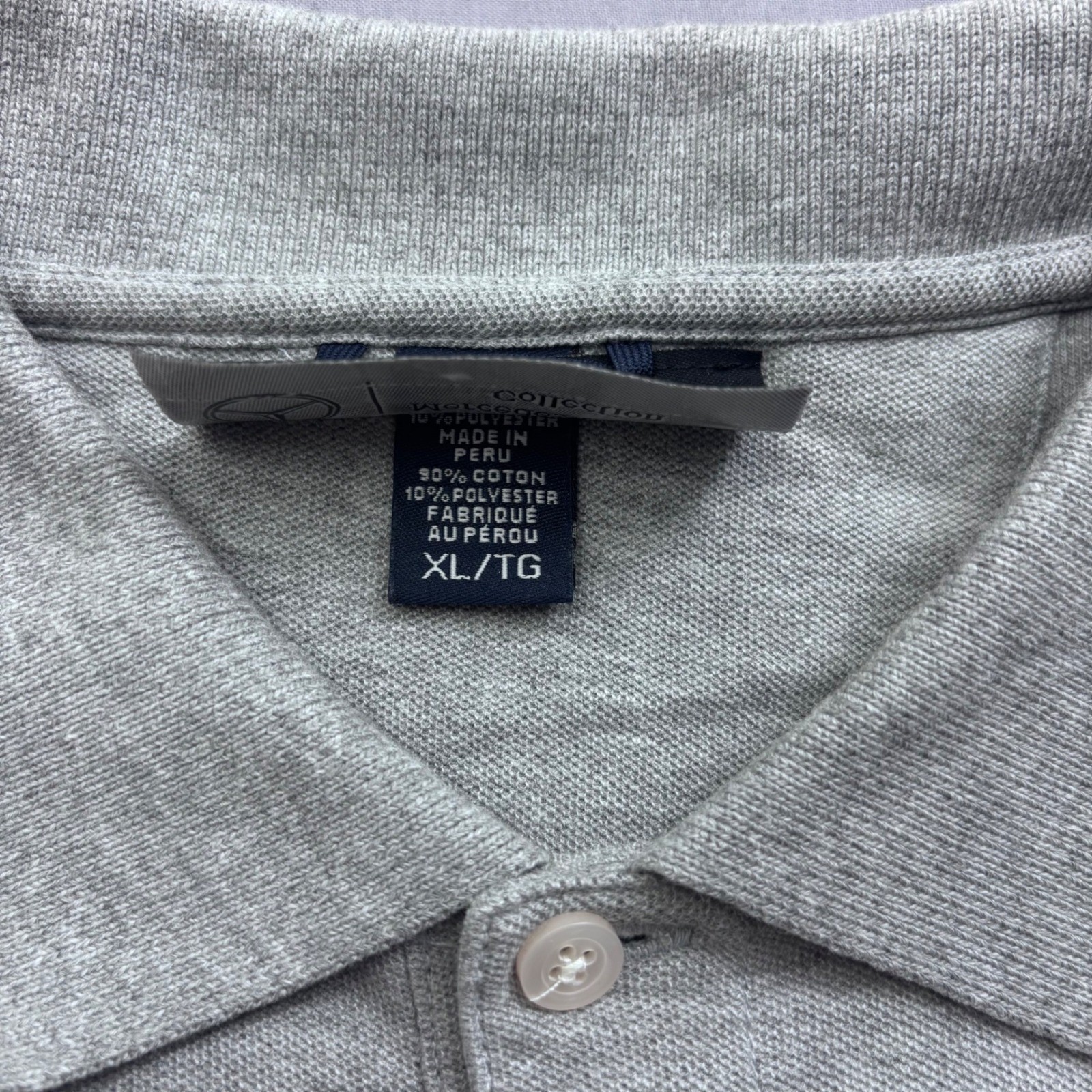 Mercedes-Benz USA Collection Men XL Gray Long Sleeve Polo Shirt Embroidered Logo