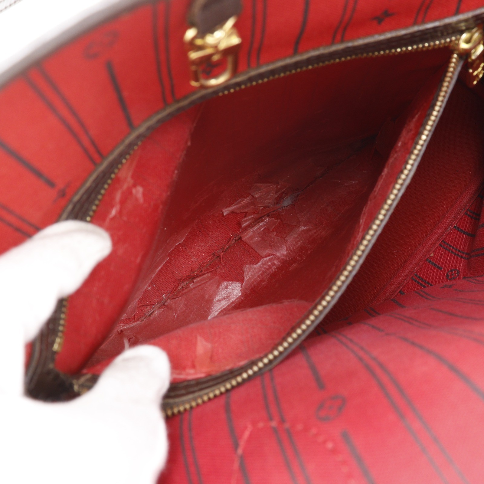 LOUIS VUITTON Neverfull MM Tote Bag N51105 Brown Damier canvas Women