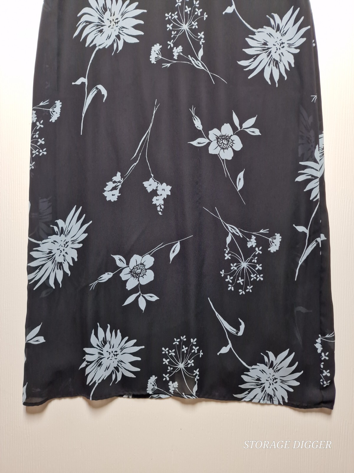 Studio Ease Tank Dress Women’s 12 Black Floral Scoop Neck Sleeveless Pullover
