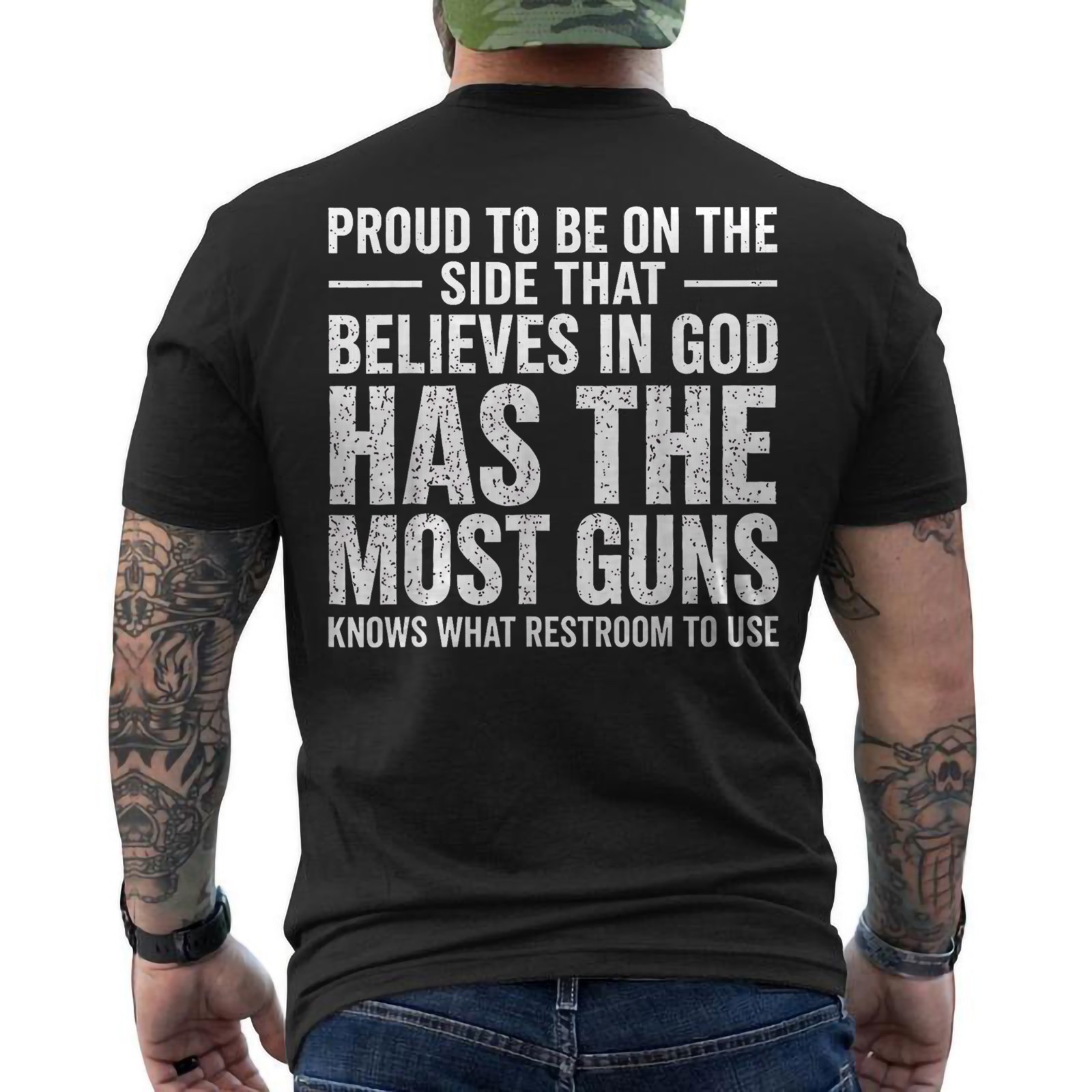 Funny Proud to Be On The Side that Believes in God ON BACK T-Shirt
