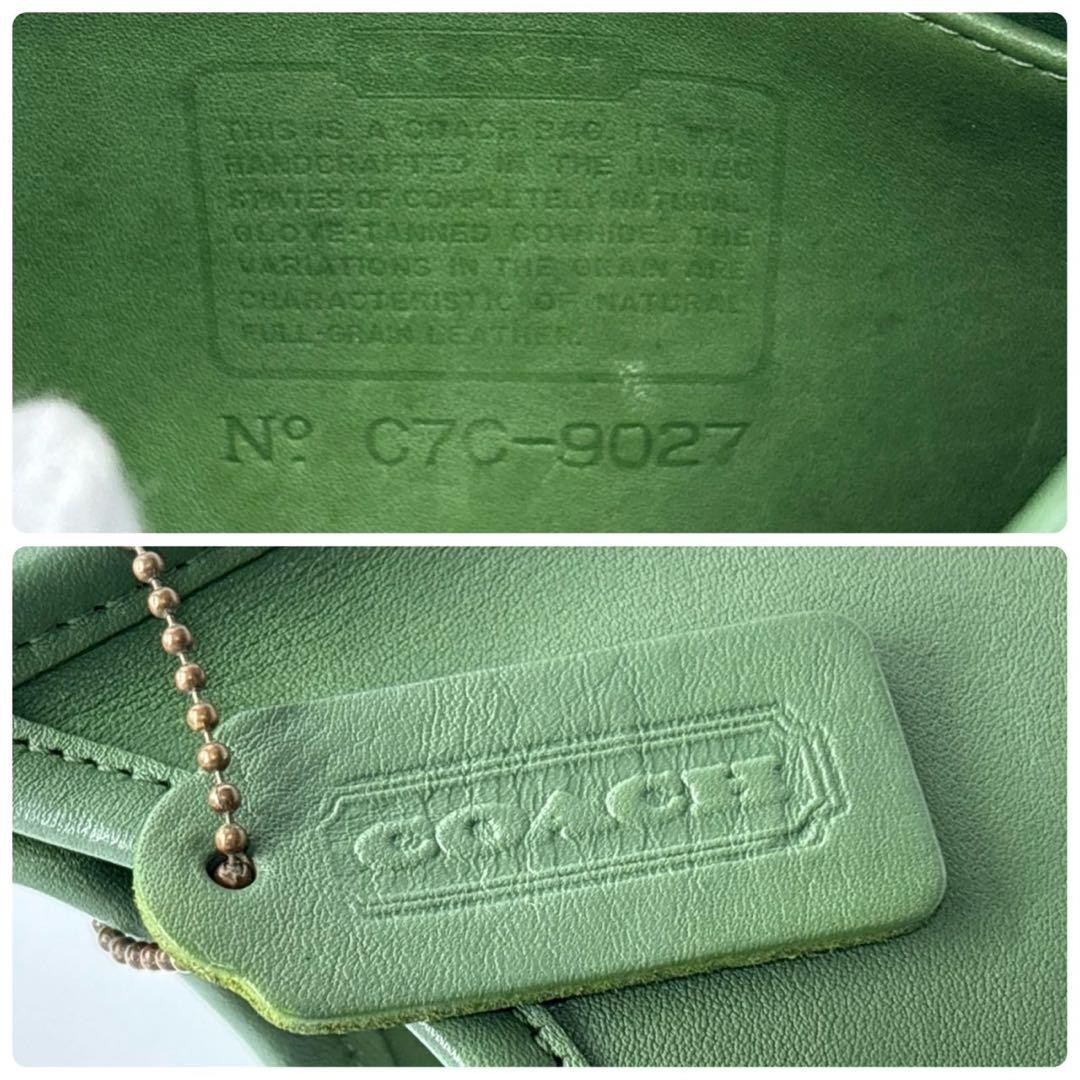Vintage Old Coach 9027 Green Leather Ergo Bag Womens Handbag Made in USA VTG