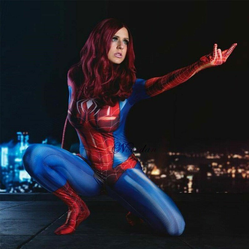 Spider-Woman Jumpsuit Cosplay Costume Spiderman Tights bodysuit Dress Party