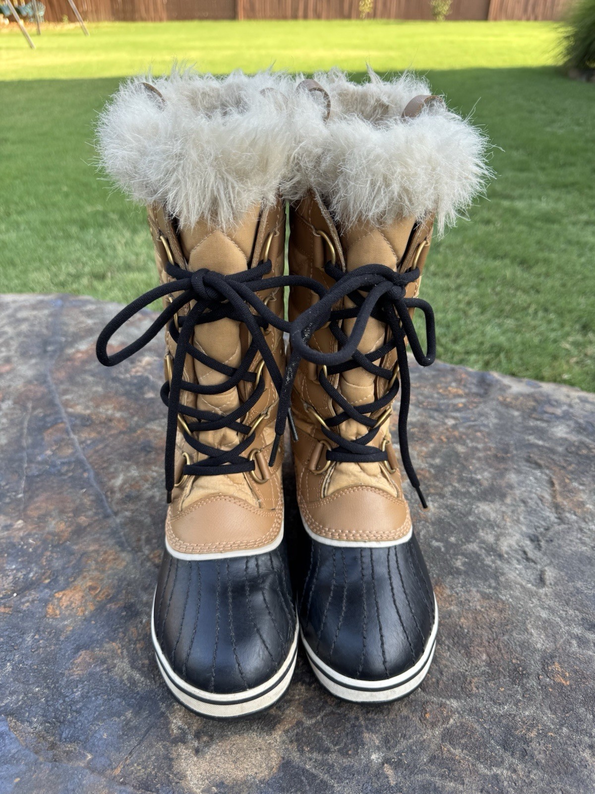 Sorel Tofino II Cate Waterproof Fur Lined Canvas Tall Duck Winter Boot Size 9