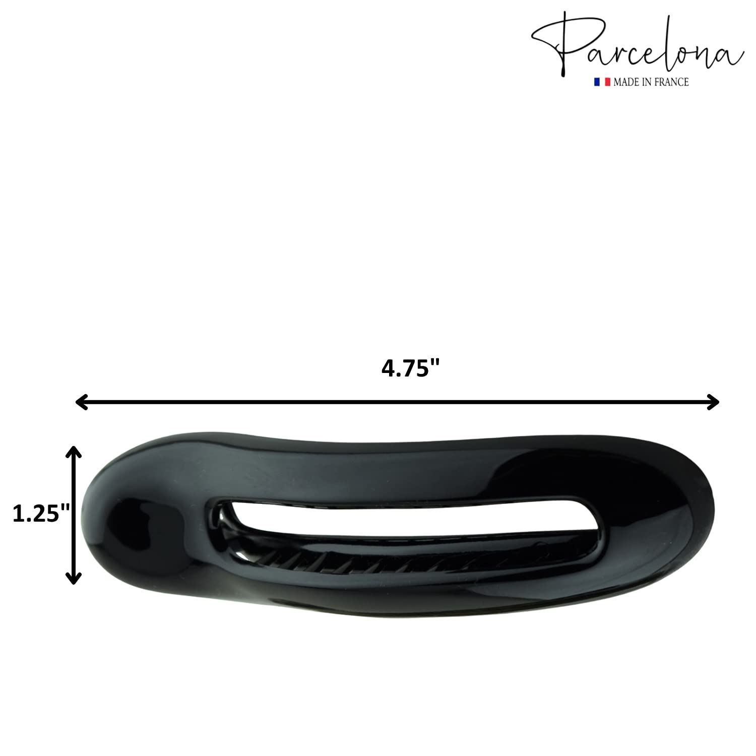 Parcelona French Oval Slider Large 4.75″ Celluloid Side Hair Claw Clips(2 Pcs)