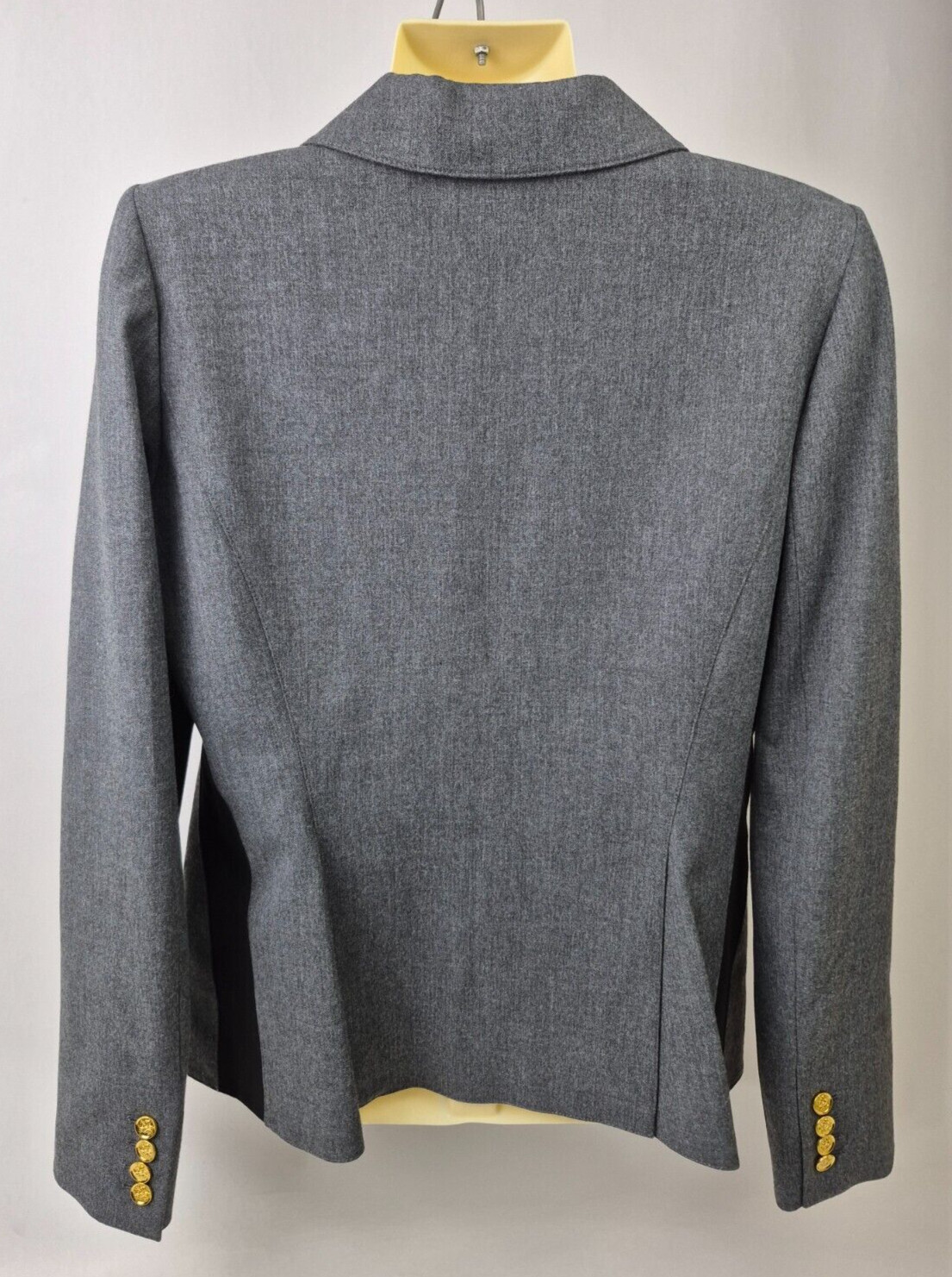 Smythe Women’s Charcoal Grey Black Patch Pocket Tux Stripe Blazer Size 12