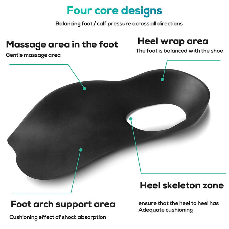3/4 Orthotic Shoe Insoles Inserts Flat Feet High Arch Support Plantar Fasciitis