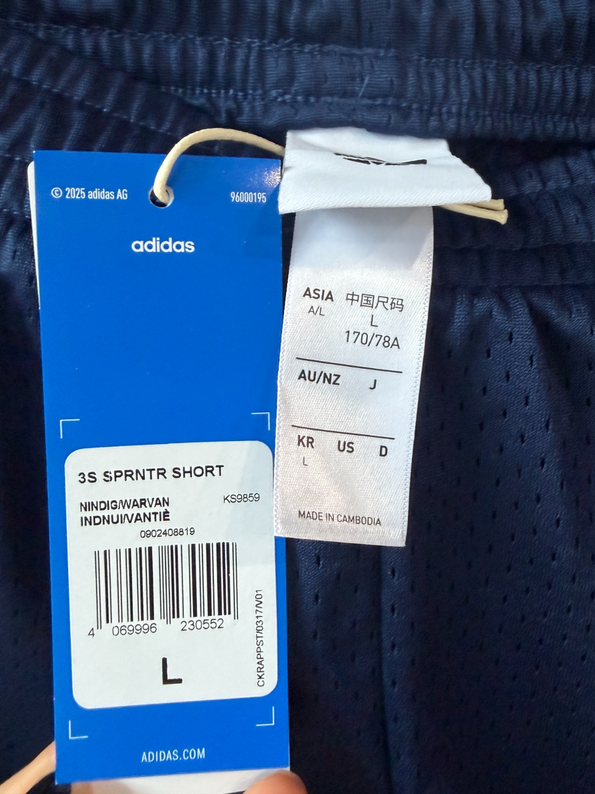 adidas Originals 3S Mesh Sprinter Shorts Women’s Lifestyle Casual AsiaFit KS9859