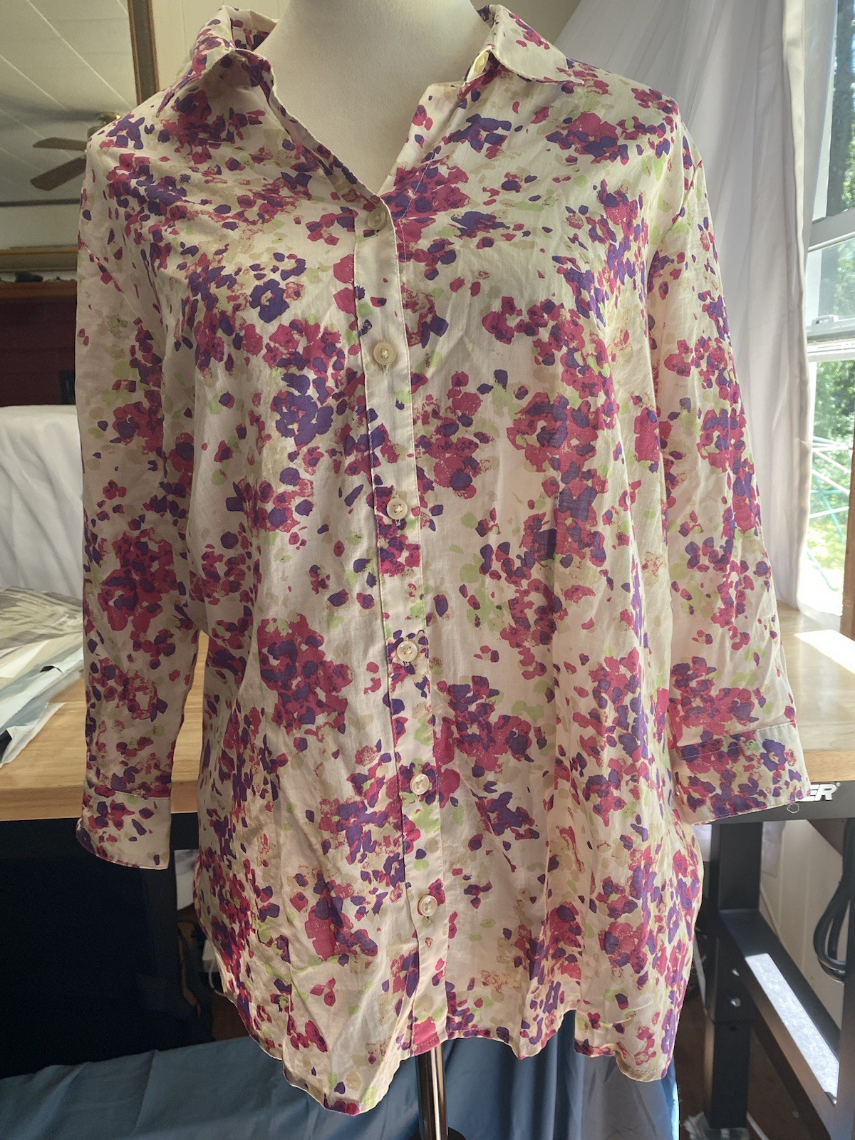 Coldwater Creek Women’s Xl Size 16 Colorful Blouse 100% Cotton