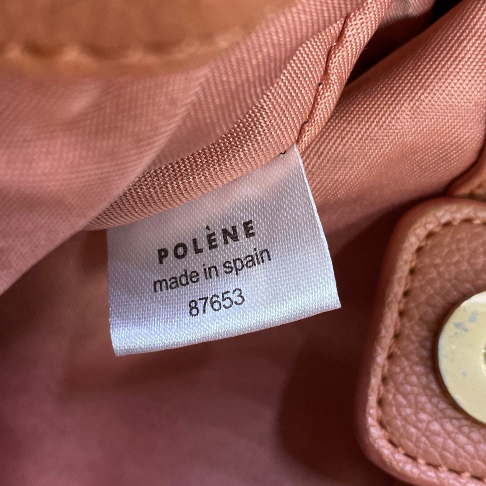 Excellent Condition POLENE Leather Leather Shoulder Bag Crossbody Salmon Pink Sp